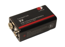 Аккумулятор Li-Ion Soshine LiUSB-9V-1000 (9 В, 0,4 А, 411 мАч, ЗУ USB-C)
