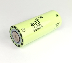 Аккумулятор LiFePO4 A123 ANR26650M1-B (длина 65 мм, 3,3/3,6 В, 70/120A, 2500 мАч, 8 мОм)