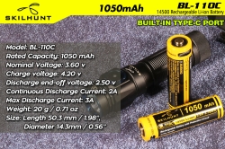 Skilhunt BL-110C 14500 2A 1050mAh 3,6/4,2V защищенный (ЗУ Type-C)