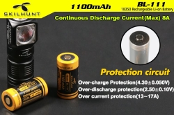 Skilhunt BL-111 18350 1100mAh 3.6V 8A