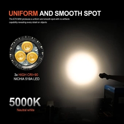Acebeam E70 mini AL (3хNichia 519A 5000K CRI90, 1x18650, 2000lm, 153m)