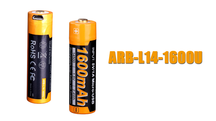 Аккумулятор Fenix ARB-L14-1600U 14500 1600mAh 1.5V (ЗУ microUSB)