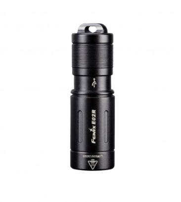 Фонарь Fenix E02R, черный (встр.ЗУ, встр.акк-р, 200lm, 49m)