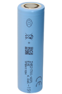 Аккумулятор Li-Ion высокотоковый EVE INR21700/40PL (без платы защиты, длина 70 мм, 3,6/4,2 В, 70 A, 4000 мАч, 4 мОм)