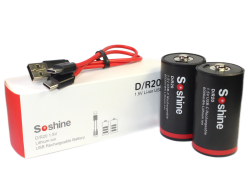 Аккумулятор Li-Ion Soshine DUSB-1.5-6000 (длина 60,5 мм, 1,5 В, 1,8 А, 3400 мАч, встроенное ЗУ)