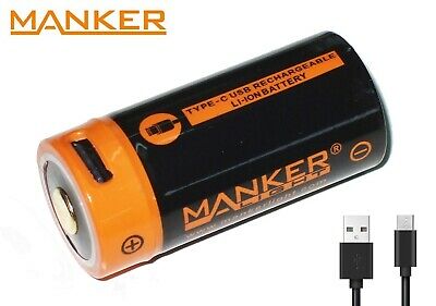 Manker 18350 1100 mAh (ЗУ Type-C-USB)
