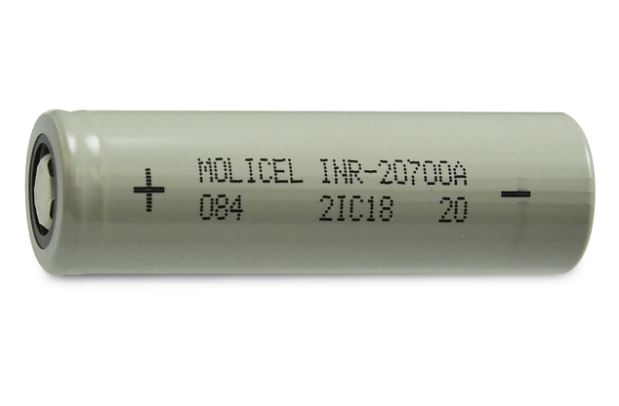 Аккумулятор Li-Ion Molicel INR20700A (длина 70 мм, 3,6/4,2 В, 35 А, 3000 мАч, 12 мОм)