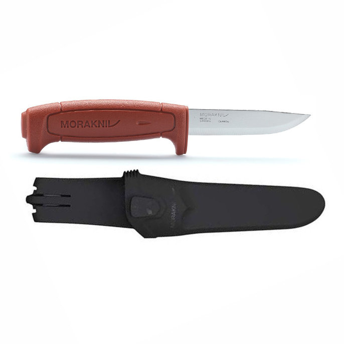 Нож Morakniv Basic 511 (углерод.сталь, пласт. ручка-красная, 12147)
