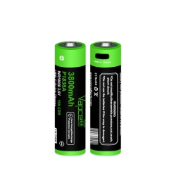Аккумулятор Li-Ion высокотоковый Vapcell INR18650 P1838A !!71,3 мм!!(3,6/4,2 В, 10А, 3800 мАч, 27 мОм, ЗУ USB-C)