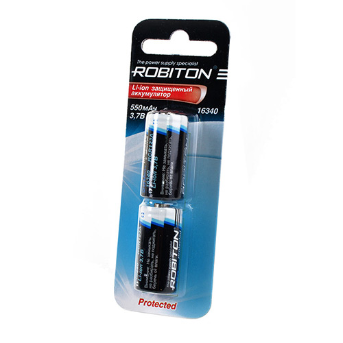 Robiton 16340 550mAh 3.7V защищенный (цена за 1 шт)