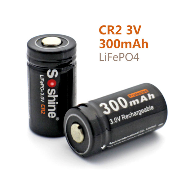 Soshine CR2 3.2V 300mah LiFePo4 защищенный
