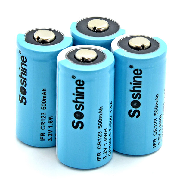 Soshine IFR CR123 LiFePO4 3.2V 500mah