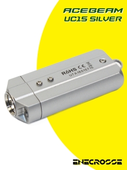 Фонарь-брелок Acebeam UC15 silver (2хААА/10400, XPL-HD/Red/UV, 1000 лм, 107 м)