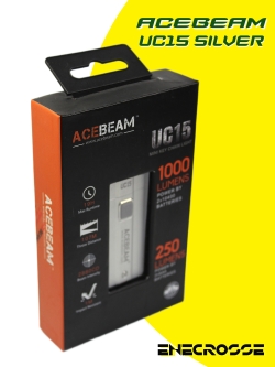 Фонарь-брелок Acebeam UC15 silver (2хААА/10400, XPL-HD/Red/UV, 1000 лм, 107 м)