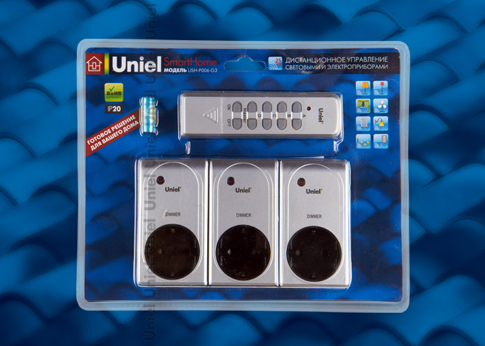 Uniel USH-P006-G3-300W-25M ПДУ светом с диммером (silver)