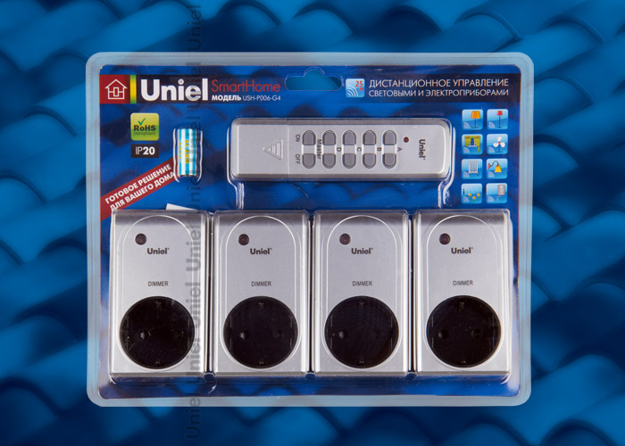 Uniel USH-P006-G4-300W-25M ПДУ светом с диммером (silver)