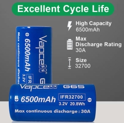 Аккумулятор Li-Ion Vapcell INR32700 G65 (3,2 В, 30 A, 6500 мАч, 32,1x70,9 мм)