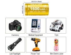 Аккумулятор Li-Ion Vapcell INR18350 H16 (3,7 В, 5 A, 1600 мАч, 18,2x35 мм)