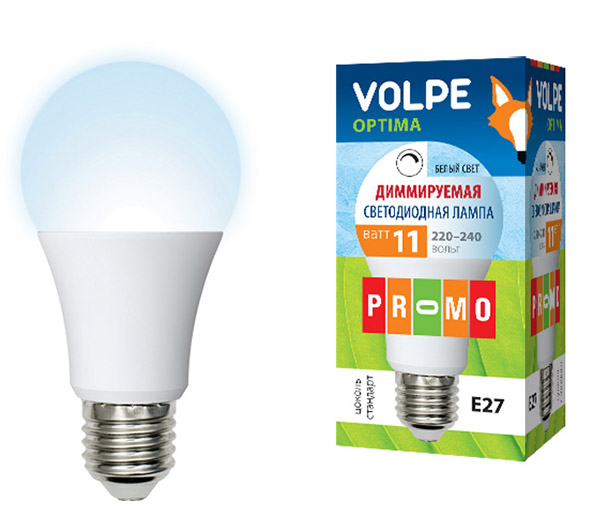 Volpe Optima Dimmable груша 11Bт 1000лм E27 белый свет