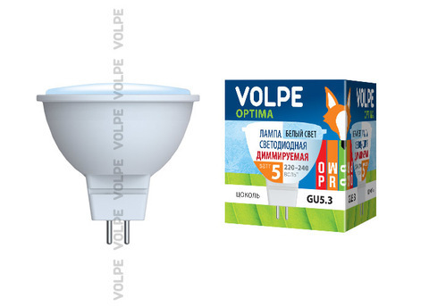 Volpe Optima Dimmable ICDR 5Bт GU5.3 350лм 4500К белый свет