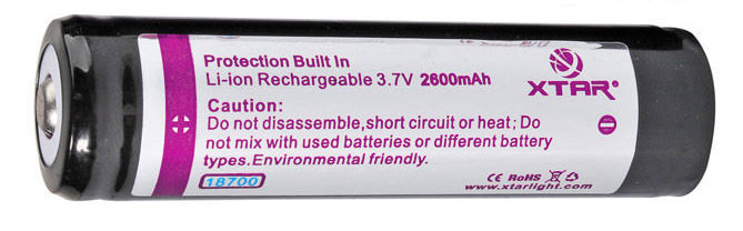 Xtar 18700 2600 mAh (Sanyo)