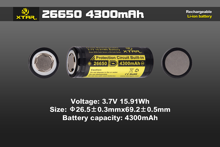 XTAR 26650 4300 mAh