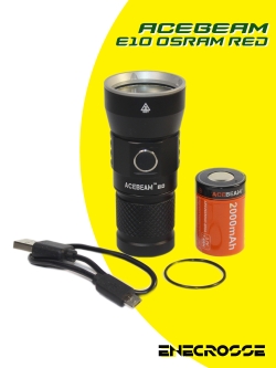 Фонарь Acebeam E10 OSRAM red (1x26350-в комплекте, 250 лм, 385 м) БЕЗ УПАКОВКИ!