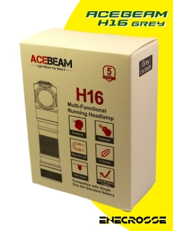 Acebeam H16 Grey (1xCW 6500K, 1x14500/AA, 1000lm, 105m)