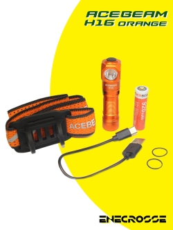 Acebeam H16 Orange (1xNichia 519A-V1 NW 5000K High CRI 90, 1x14500/AA, 650lm, 86m)