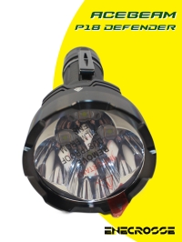 Фонарь Acebeam P18 Defender (4 x Luminus SFT-40 CW 6500K, 1x21700, 5000 лм, 629 м)