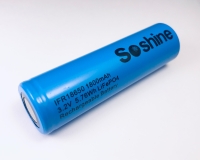 Аккумулятор LiFePO4 Soshine 18650-3.2-1800 (длина 65,13 мм, 3,2/3,6 В, 9 А, 1800 мАч, 18 мОм) УЦЕНКА
