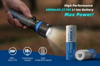 Аккумулятор Li-Ion XTAR 21700 (длина 75,1 мм, 3,6/4,2 В, 6000 мАч, 10 A)
