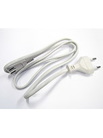 Шнур с вилкой 2x0.75мм² 1м, белый