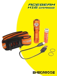 Acebeam H16 Orange (1xNichia 519A-V1 NW 5000K High CRI 90, 1x14500/AA, 650lm, 86m)