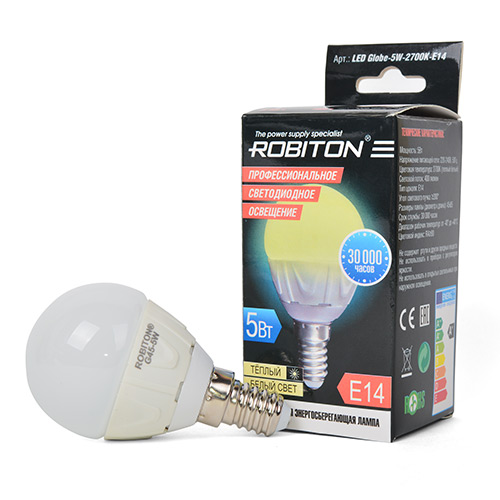 LED Globe-5W-2700K-E14 1