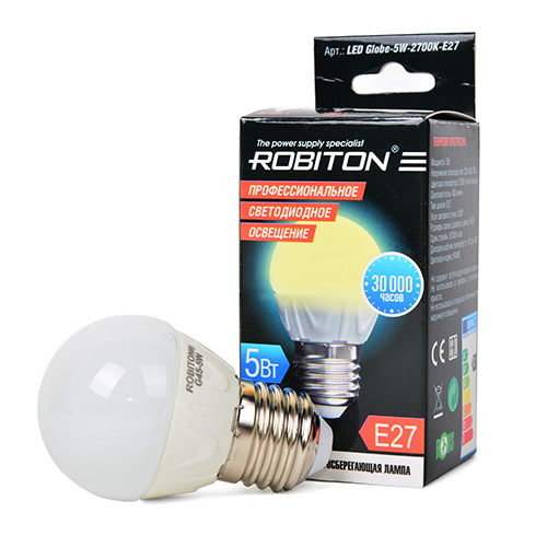 LED Globe-5W-2700K-E27 1